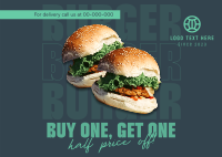 Double Burger Promo Postcard Image Preview