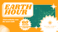 Retro Earth Hour Reminder Facebook Event Cover Design