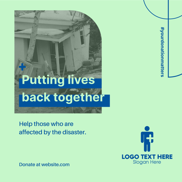 Disaster Donation Instagram Post Design
