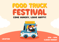 Cute Food Truck  Postcard Design