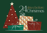 Elegant Christmas Countdown Postcard Design