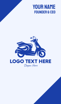 Blue Delivery Scooter Business Card Design