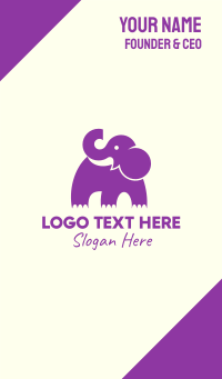 Cute Purple Elephant Business Card Design