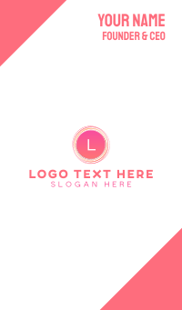 Pinkish Rounded Line Lettermark Business Card Design