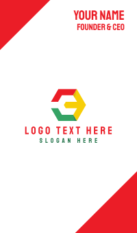 Colorful Hexagon Number 3 Business Card Design