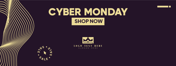 Cyber Monday Line Flow Facebook Cover Design Image Preview