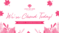 Falling Leaves Closed Sign Facebook Event Cover Design