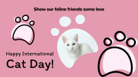Pink International Cat Day Facebook Event Cover Design