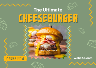 Classic Cheeseburger Postcard Image Preview