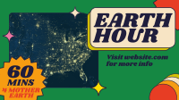 Retro Earth Hour Reminder Facebook event cover Image Preview