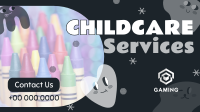 Quirky Faces Childcare Service Facebook Event Cover Design