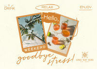 Weekend Quote Getaway Postcard Design