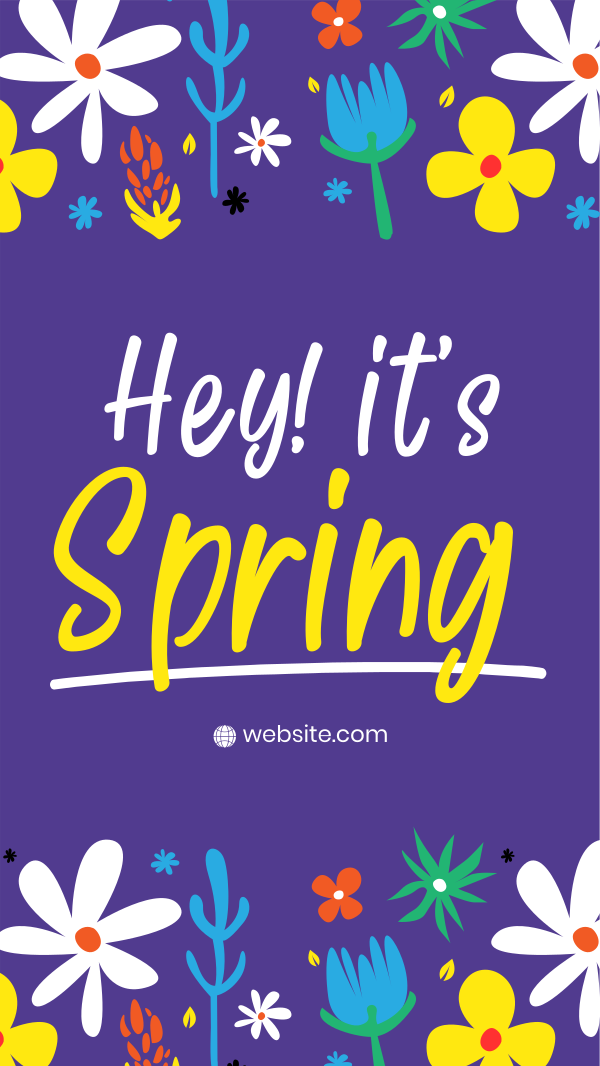 Hey It's Spring Facebook Story Design Image Preview