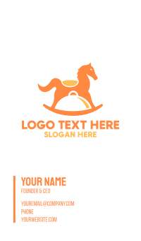 Orange Horse Ride Toy Cloche Business Card Design