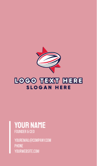 Rugby Sport Emblem Business Card Design