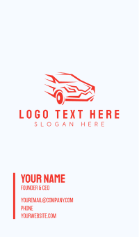 Fast Red Car Business Card Design