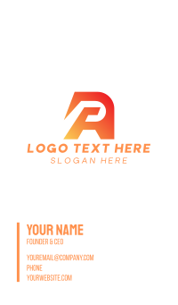 Gradient Orange Letter R Business Card Design