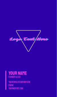 Pink DJ Neon Vaporwave Business Card Design