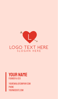 Cupid Heart Lettermark Business Card Design