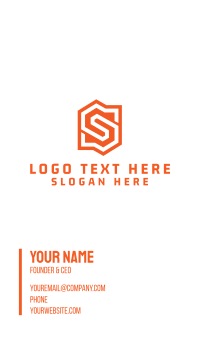 Edgy Orange Letter S Business Card Design