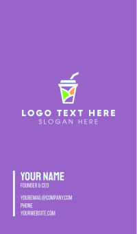 Takeaway Beverage Cup Business Card Design