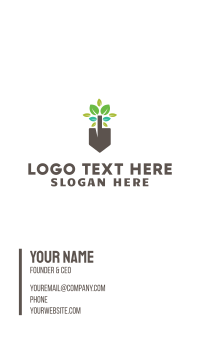 Leafy Shovel Business Card Design