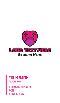 Feminine Heart Gamer Business Card Design