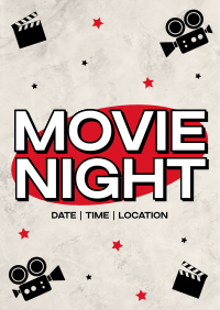Grunge Movie Night Flyer Design