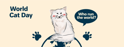 World Cat Day Sketch Facebook cover Image Preview