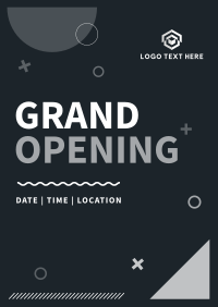 Geometric Shapes Grand Opening Poster Design