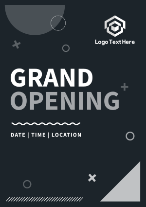Geometric Shapes Grand Opening Poster