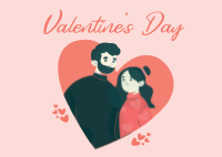 Valentine Couple Postcard Design