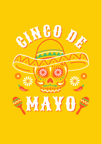 Happy Cinco De Mayo Skull Flyer Image Preview
