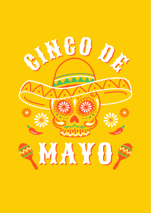 Happy Cinco De Mayo Skull Flyer Image Preview