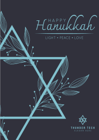 Floral Hanukkah Star Poster Image Preview