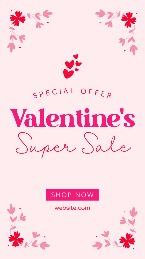 Valentines Day Super Sale Instagram Story Design Image Preview