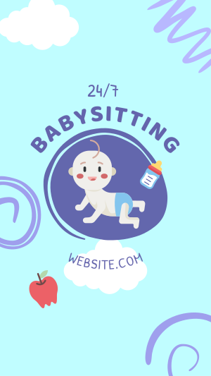 Babysitting Services Illustration Instagram story Image Preview