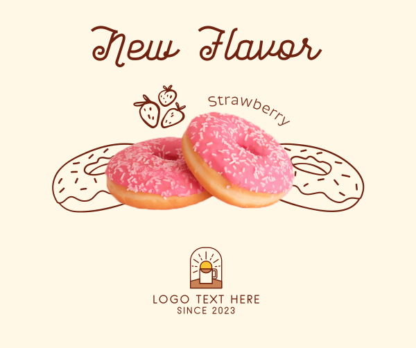 Strawberry Flavored Donut  Facebook Post Design Image Preview