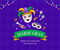 Mardi Gras Celebration Facebook Post Design