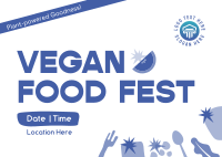 Blocky Vegan Food Fest Postcard Design