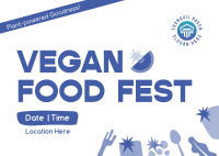 Blocky Vegan Food Fest Postcard Image Preview