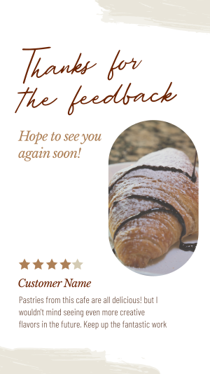 Cafe Customer Feedback Facebook story Image Preview