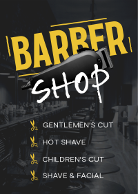 Grunge Barber Shop Services Poster Design