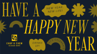 Quirky New Year Greeting Facebook event cover Image Preview