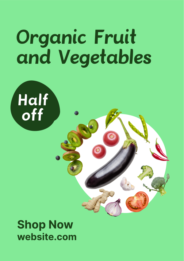 Organic Vegetables Market Flyer Design Image Preview