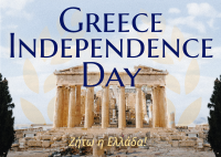 Contemporary Greece Independence Day Postcard Design