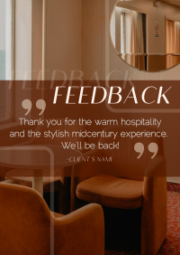 Minimalist Hotel Feedback Poster Image Preview