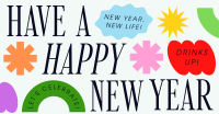 Quirky New Year Greeting Facebook Ad Design