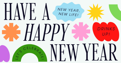 Quirky New Year Greeting Facebook ad Image Preview