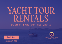 Relaxing Yacht Rentals Postcard Design